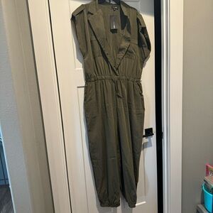 Fashion Nova Olive Green Utility Jumpsuit